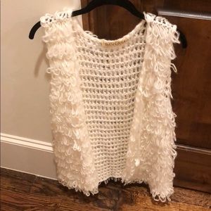 Reverse White Crochet Vest